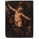 UNKNOWN PAINTER, 17TH CENTURY



ANGEL WITH WREATH OF FLOWERS

Oil on panel, cm. 32 x 24,5