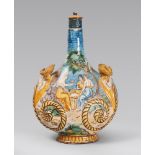 FLASK IN MAJOLICA, NAPOLI 19TH CENTURY

entirely in polychrome glazing, illustrated all around