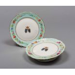 PAIR OF CAKESTANDS IN PORCELAIN, PARIGI 20TH CENTURY
white and green glazing, well illustrated with