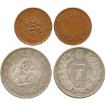 COINS, 錢幣, JAPAN, 日本, Mutsuhito: Silver Yen, Meiji 22 (1890) (JNDA 01-10; KM A25.3); Korea, Yi