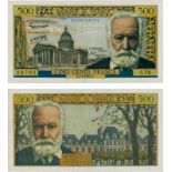 BANKNOTES, 紙鈔, FRANCE, 法國, Banque de France: 500-Francs, 7 February 1957, serial no.C.79 29701,