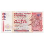 BANKNOTES, 紙鈔, CHINA - HONG KONG, 中國 - 香港, Standard Chartered Bank 渣打銀行: $100, 1 January 1999,