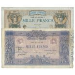 BANKNOTES, 紙鈔, FRANCE, 法國, Banque de France: 1000-Francs (2), 5 April 1916, Paris, serial no.L.951