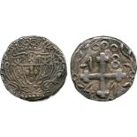 COINS, 錢幣, INDIA – PORTUGUESEm, 印度 - 葡屬, Diu, Maria II: Silver Rupia (600-Reis), 1841, Obv crowned