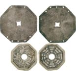 COINS, 錢幣, CHINA – AMULETS, 中國 - 花錢, Qing Dynasty 清朝: Silver Amulets 銀質花錢 (2), Obv “長命百歲”, Rev the