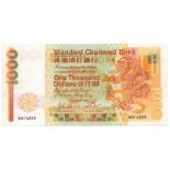 BANKNOTES, 紙鈔, Hong Kong Error Banknotes ­輕靽鸙曊r票, Standard Chartered Bank 渣打銀行: Error 錯體 $1000, 1