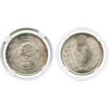 COINS, 錢幣, JAPAN, 日本, Mutsuhito: Silver Yen, Meiji 45 (1912) (KM Y.A25.3). In PCGS holder graded