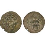 COINS, 錢幣, INDIA – PORTUGUESEm, 印度 - 葡屬, Chaul and Baçaim, João IV: Silver Tanga, 1653, Obv arms and