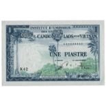 BANKNOTES, 紙鈔, FRENCH INDO-CHINA, 法屬印度支那, Institut d’Emission des Etats du Cambodge, du Laos et du