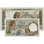 BANKNOTES, 紙鈔, FRANCE, 法國, Banque de France: 10,000-Francs, 16 August 1951, serial no.K.1919 461,