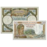 BANKNOTES, 紙鈔, FRANCE, 法國, Banque de France: 50-Francs (2), 7 August 1930, serial no. R.6194 319,