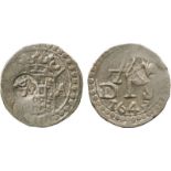 COINS, 錢幣, INDIA – PORTUGUESEm, 印度 - 葡屬, Colombo: Silver Tanga, Ceylon, 1643, Obv countermarked ,