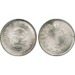 COINS, 錢幣, JAPAN, 日本, Mutsuhito: Silver Yen, Meiji 36 (1903) (KM Y.A25.3). In PCGS holder graded