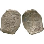 COINS, 錢幣, MEXICO, 墨西哥, Mexico: Silver 8-Reales Cob, 1656P, 26.9g (KM 45). About very fine.