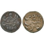 COINS, 錢幣, INDONESIA – JAVA, 印度尼西亞 - 爪哇, Java 爪哇: Silver Rupee, 1750 (KM 170; Sch 452 RRR). Test