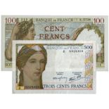 BANKNOTES, 紙鈔, FRANCE, 法國, Banque de France: 300-Francs, ND (1938), serial no.J.0.529.839, Obv Ceres