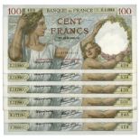 BANKNOTES, 紙鈔, FRANCE, 法國, Banque de France: 100-Francs (6), 23 May 1904 (4), 9 January 1941, 2