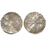 BRITISH COINS, Anglo-Saxon, Aethelred II, Silver Penny, Long Cross type imitation, blundered