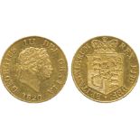 G BRITISH COINS, George III, Gold Half-Sovereign, 1820, date arrangement with slightly larger 0,