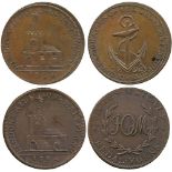 BRITISH TOKENS, 18th Century Tokens, England,  Middlesex, Skidmore, Copper Halfpenny mule (2), obv