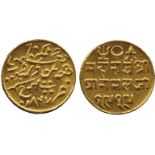 G INDIAN COINS, PRINCELY STATES, Kutch, Pragmalji II, Gold 25-Kori, in the names of Queen Victoria