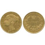 G WORLD COINS, AUSTRALIA, Victoria (1837-1901), Gold Sovereign, 1855, Sydney mint, first young
