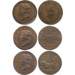 BRITISH TOKENS, 18th Century Tokens, England,  Middlesex, Thomas Spence, Copper Halfpenny (3), obv