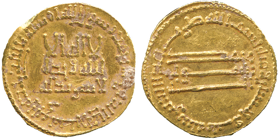 ISLAMIC COINS, ABBASID CALIPHATE, temp. al-Mansur (136-158h), Gold Dinar, no mint, 153h, 4.24g (A