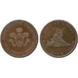 BRITISH TOKENS, 19th Century Tokens, England, Cornwall, West Cornwall Wheal Mine (Ludgvan), Copper