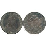 WORLD COINS, RUSSIA, Catherine II, Silver Rouble, 1780 C??-??, St Petersburg (Uzd 1104; Bitkin