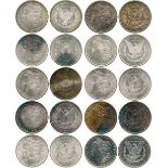 WORLD COINS, USA, Silver Morgan Dollars (10), 1878, seven feathers, second reverse, 1878-S, 1881-