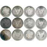 WORLD COINS, USA, Silver Morgan Dollars (6), 1879-S (2), third reverse, 1880-S (2), 1881-S (2) (KM