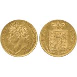 G BRITISH COINS, George IV, Gold Half-Sovereign, 1823, first laureate head left, B.P. below, rev