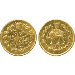 G WORLD COINS, IRAN, Reza Shah (AH 1344-1360; 1925-1941 AD), Gold 5-Pahlavi, 1305h, lion type, 9.54g