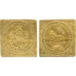 WORLD COINS, GERMANY, Nürnberg, Gold Square Klippe Ducat, undated (1700), restrike of 1755-1764 (