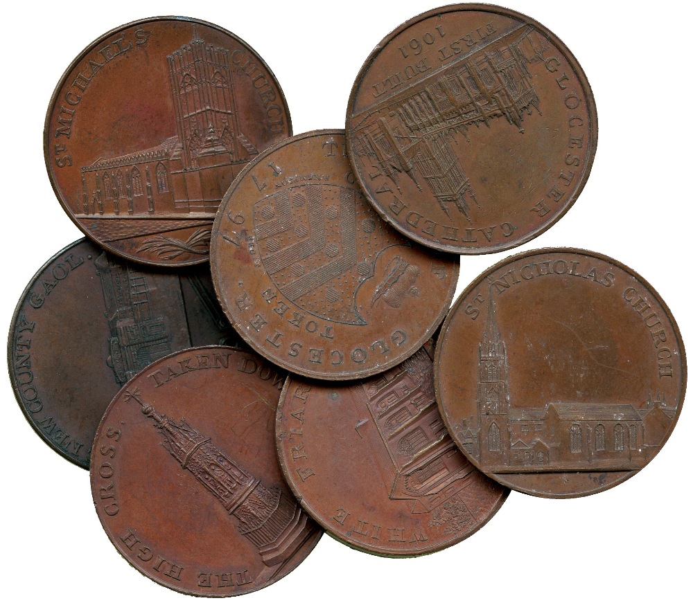 BRITISH TOKENS, 18th Century Tokens, England,  Gloucestershire, Gloucester, Kempson, Copper City