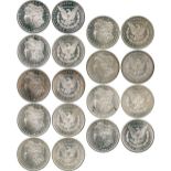 WORLD COINS, USA, Silver Morgan Dollars (9), 1878-S (3), 1879-S (3), third reverse, 1880-S (3) (KM