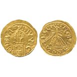 WORLD COINS, SPAIN, Visigoths, Leovigild (575-586), Gold Tremissis, uncertain mint, +LIVVIG ILDV•