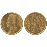 G WORLD COINS, EGYPT, Fuad I (AH 1336-1355; 1917-1936 AD), Gold 100-Piastres, 1349h / 1930 AD,