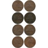 BRITISH TOKENS, 18th Century Tokens, England,  Kent, Deptford, Mynd, Copper Halfpenny for Thomas