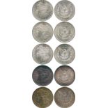 WORLD COINS, USA, Silver Morgan Dollars (5), 1897, 1897-S, 1898, 1900, 1904-O (KM 110). The 1898