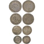 BRITISH COINS, William & Mary, Maundy Set, 1689, conjoined heads right, rev crowned value within