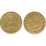 G ISLAMIC COINS, QAJAR, Nasir al-Din Shah, Gold Toman, Tehran 1303h (KM 933). Very fine.