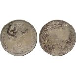 † ISLAMIC COINS, COUNTERMARK COINAGE, Hejaz, India, Victoria, Silver Rupee, 1900, obv