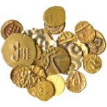 INDIAN COINS, MUGHAL, Nawabs of Cuddapah etc, Gold Fanams (18), some from Karpa and Siddhaut, in the