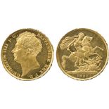 G BRITISH COINS, George IV (1820-1830), Gold Two-Pounds, 1823, bare head left, date below, rev