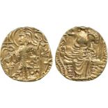 INDIAN COINS, KUSHAN, Shaka (c.325-345 AD), Gold Stater, king standing facing, head left, wearing