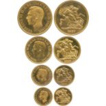 G BRITISH COINS, George VI (1936-1952), Gold Proof ‘Specimen Coins’ Set, 1937, Five-Pounds, Two-