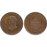 BRITISH TOKENS, 18th Century Tokens, England,  Yorkshire, York, James Carlill, Copper Halfpenny, obv