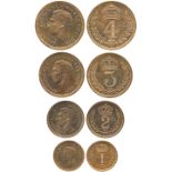 BRITISH COINS, George VI, Copper Proof Maundy Set, 1952, second issue design, Fourpence, 1.58g,